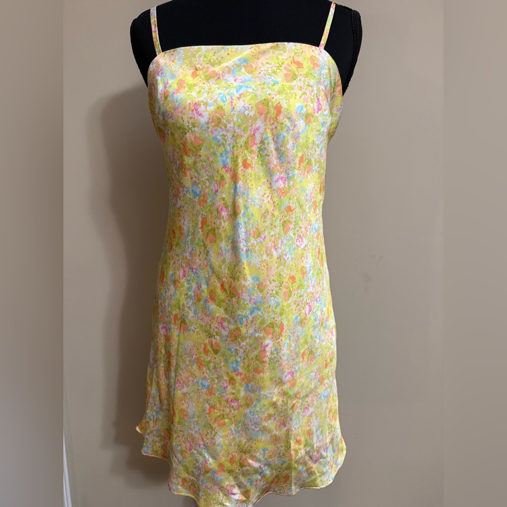 Morgan & Co. Yellow Floral Slip Mini Dress